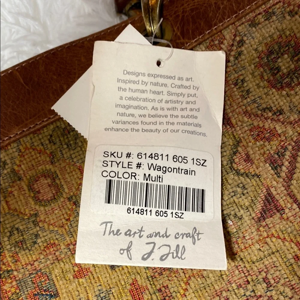 J. Jill Geometric Patterned Tan and Brown Shoulder Bag - Picture 2 of 8